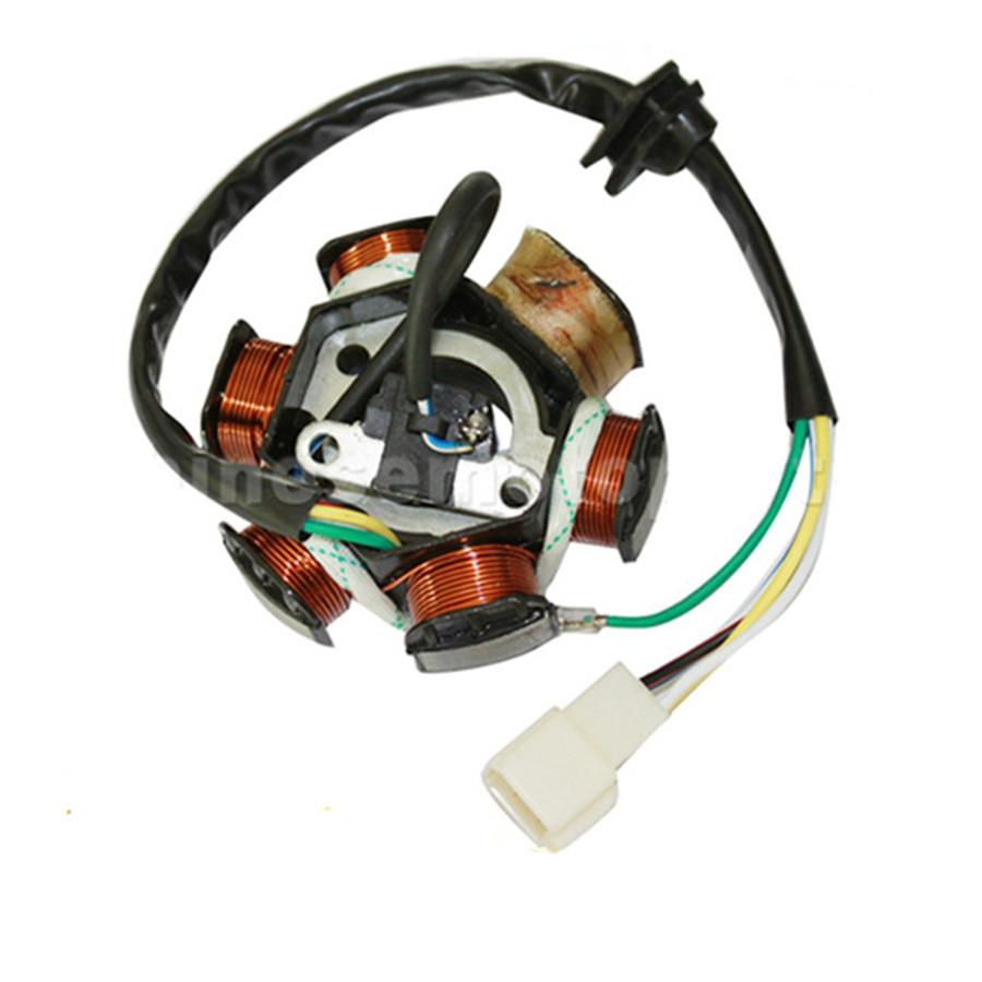 6 полюсов 5 проводов полуволновой магнето-статор зажигания для GY6 70cc 90cc 110cc 125cc