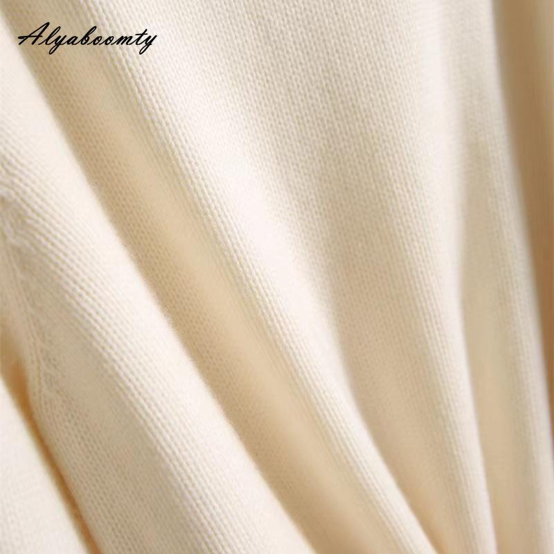 Корейский модный осенне-зимний женский повседневный свободный свитер с высоким воротником, синий, бежевый, зеленый, вязаный пуловер