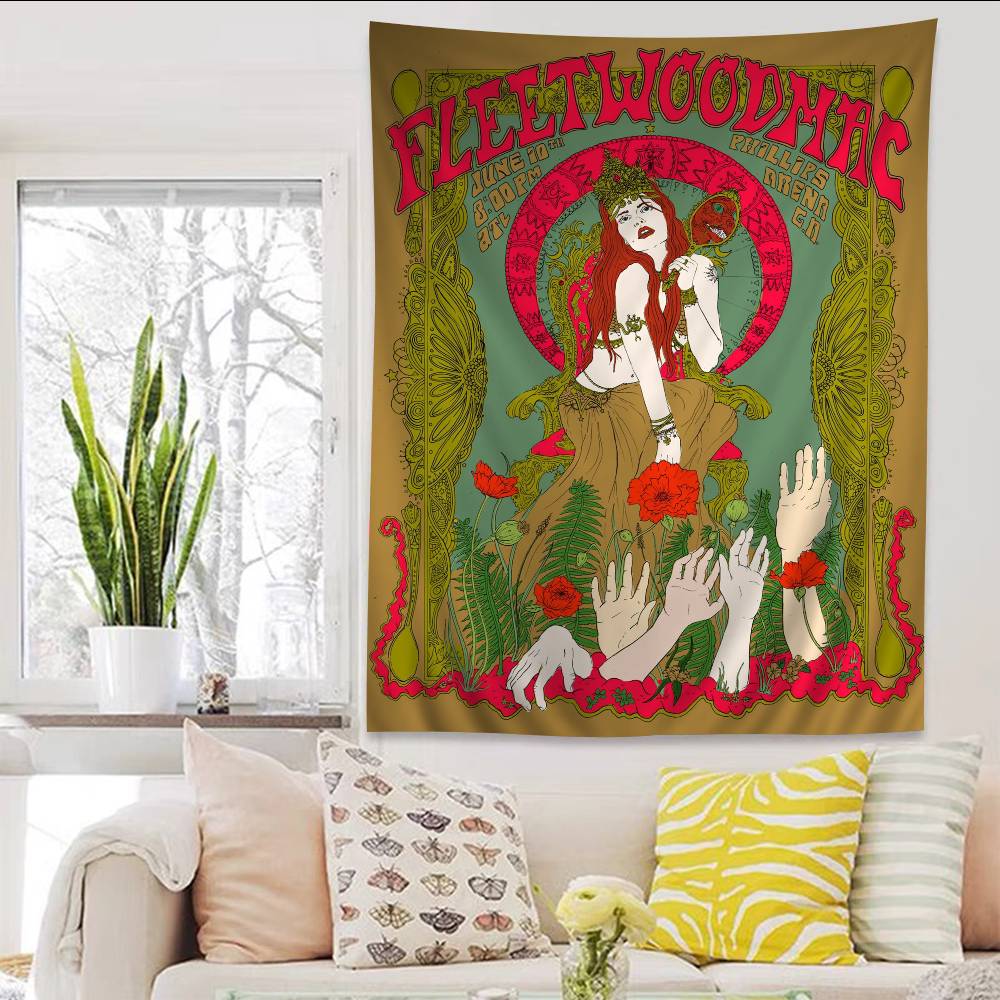 Fleetwood Band Mmac Classic Anime Tapestry Hanging Tarot Hippie Wall Rugs Dorm Home Decor
