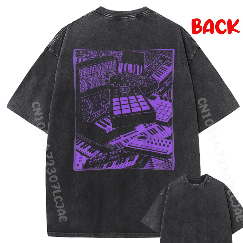 Electronic Musician And Music Producer Who Like Synthesizers Washed T-shirt Fall Clothes Aesthetic Male Cotton Comfort Clothes