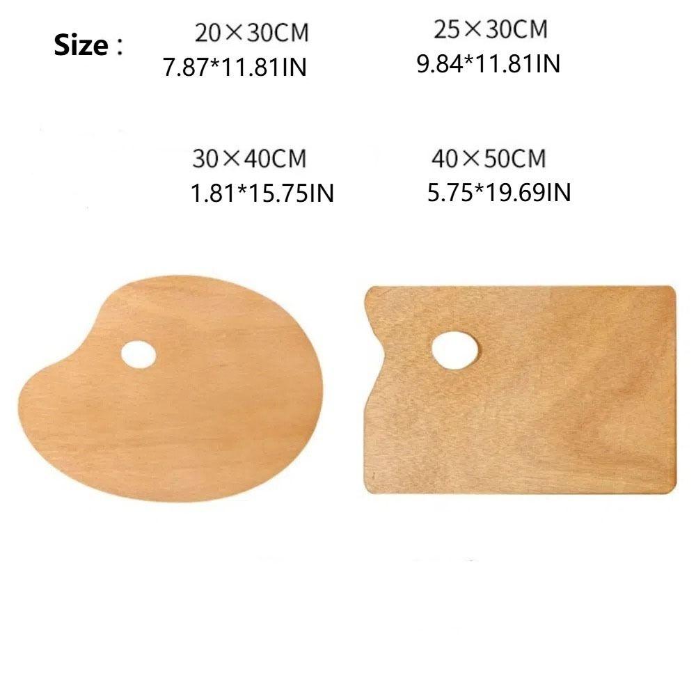 Painting Color Oil Paint Palette Wooden Acrylic Pallets Practical Color Mixing Board  Kids