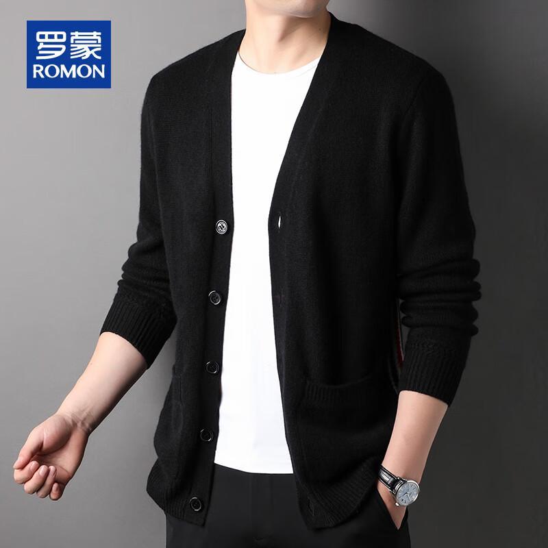 ROMON Мужской кардиган с V-образным вырезом из 100% чистого кашемира