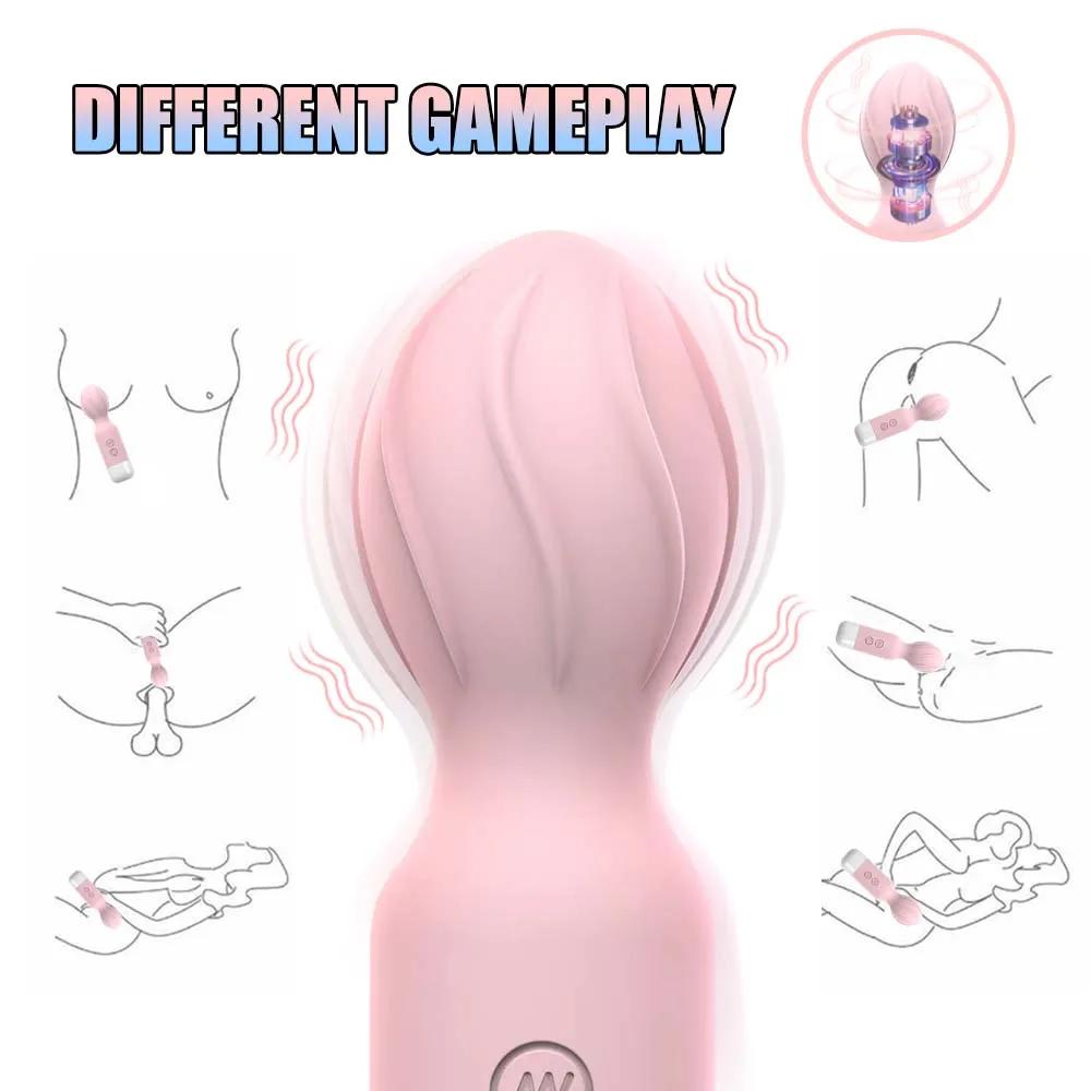 Мини AV вибратор для женщин Волшебная палочка Стимулятор клитора USB Перезаряжаемый Портативный Силиконовый Массажер точки G Игрушки для взрослых 18+
