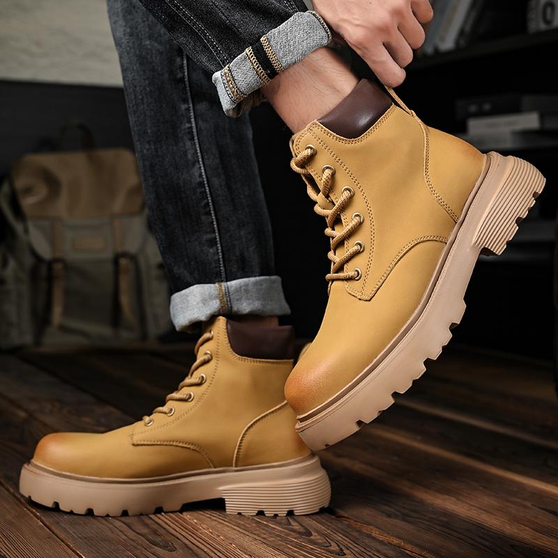 Fashion Men Designer Anti-Slip Basic Boots High Top Casual Sneakers Outdoor Thick Sole Mens Walking Boots Style All-match Men's Boots