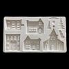 Fondant Mold Baking Chocolate Silicone Mold House Castle Christmas Tree Cake Decoration Clay Mold