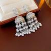 Серьги-капли с жемчугом и стразами для женщин, дизайн в стиле ретро, серьги-кисточки, высококачественный циркон, свадебные подарки