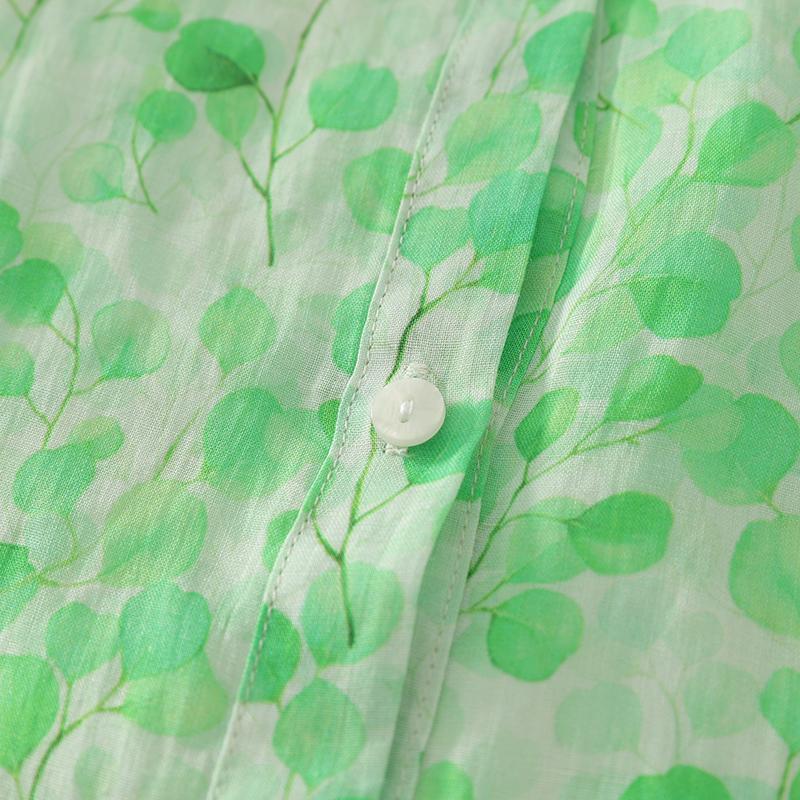 DIMANAF 2025 Новые женские топы, рубашки, футболки больших размеров, зеленые, повседневные, свободные блузки, осенний принт, хлопок, длинный рукав