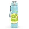 1PC Green Drink Cup Cartoon Print 750ml Color Plastic Sports Water Bottle Leakproof Flip Straw Lid Suitable for Sports Office Home Use