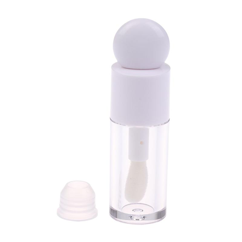 Transparent 4ml Lip Gloss Tube Matte Thick Rod Large Brush Head Empty Bottle Lips Glaze Container Makeup Packaging Material