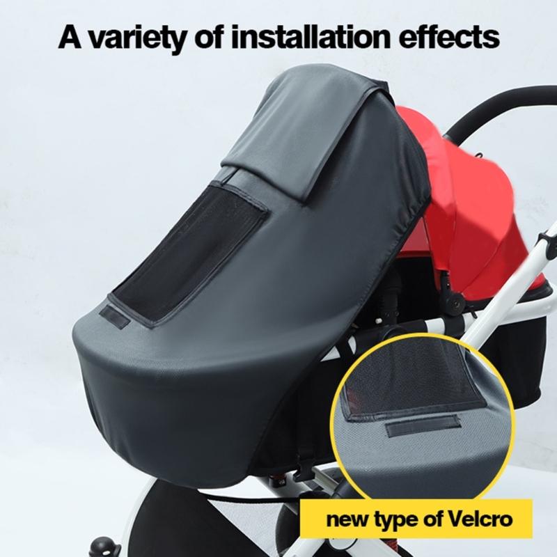 Чехол для защиты от солнца для детской коляски UPF50+ UV Чехол-солнцезащитный козырек для коляски Эластичный тянущийся Солнцезащитный зонт для прогулочной коляски Дождевик