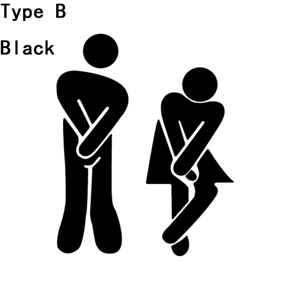 Entrance Bathroom Door Washroom Sign Poster Toilet Wall Stickers Woman & Man Mirror Surface Decal