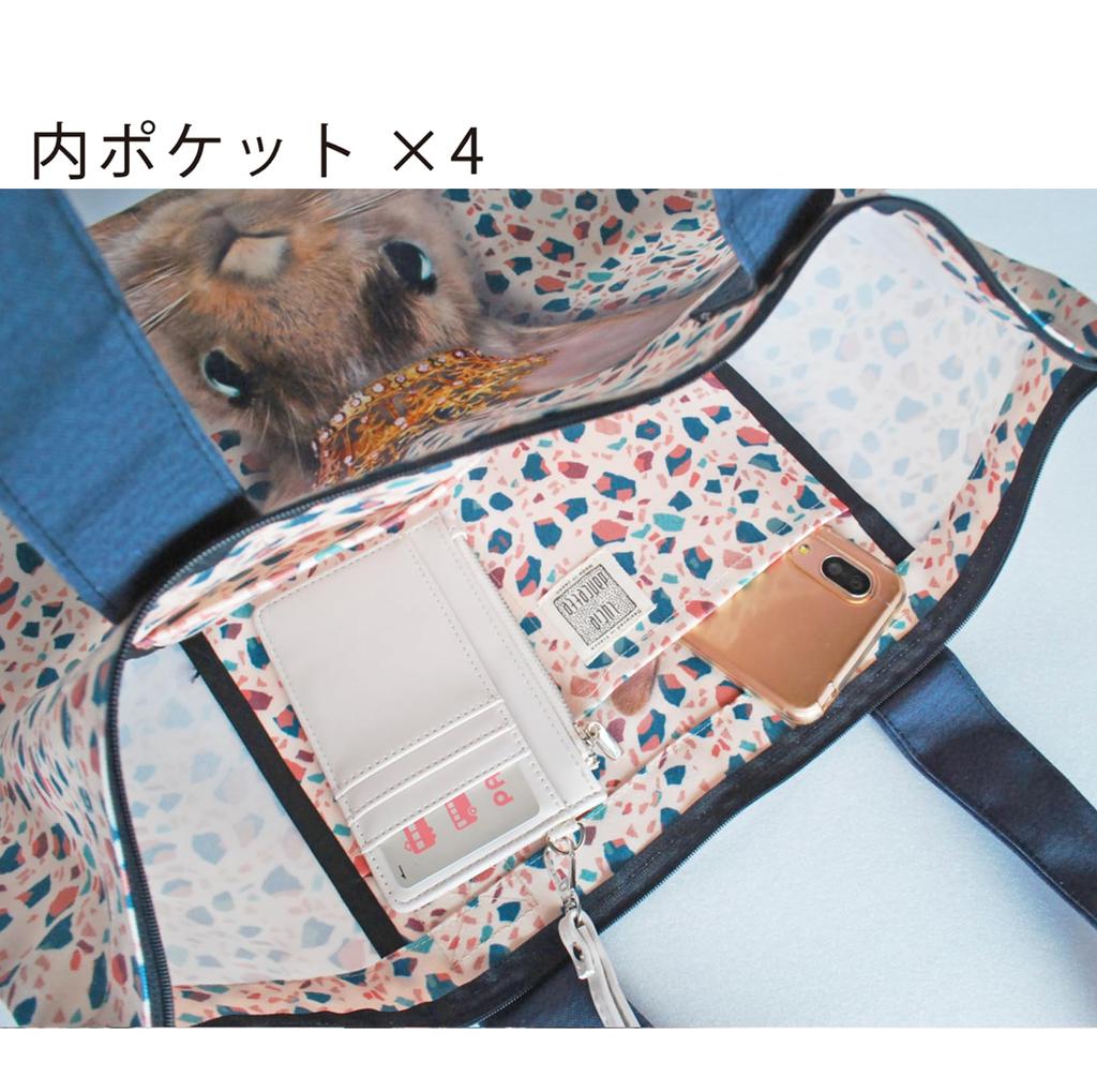 Большая сумка-тоут LTJ, сделанная в Японии, французского дизайнера, женская сумка-тоут в виде милого животного, собаки или кошки [Lucie dancette] (Катя (Кролик/Корона))