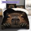 Capybara Pattern Bedding Home Decoration Birthday Gift (1 * duvet cover + 2 * pillowcase, without core)