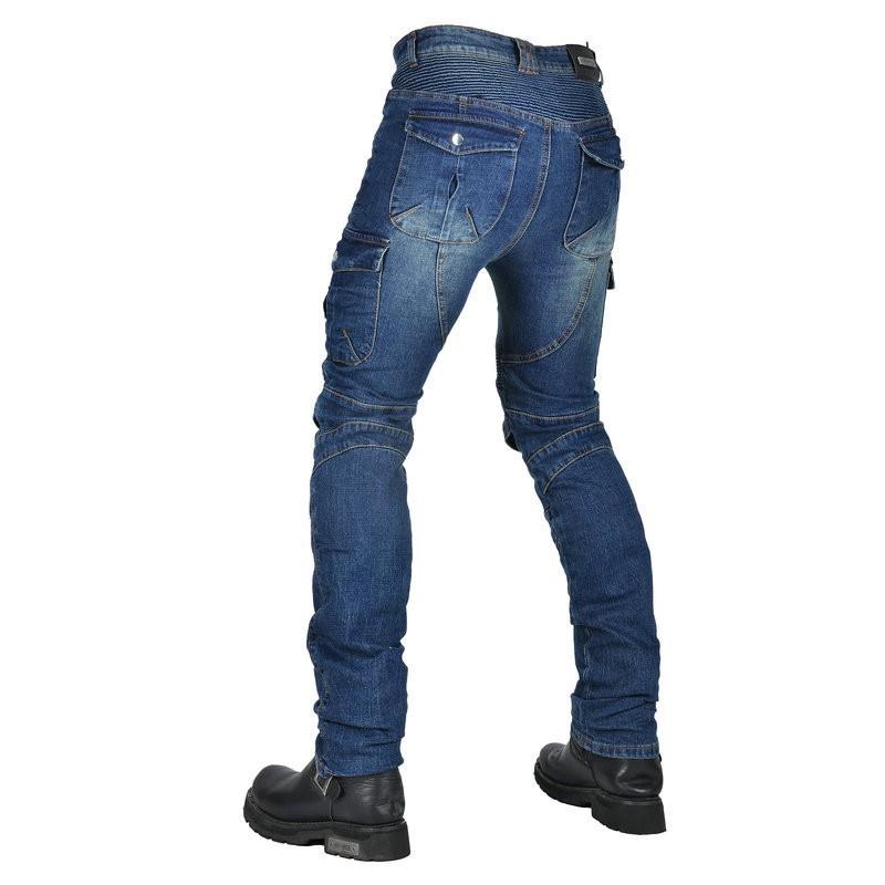 Mens Motorcycle Riding Pants With Integrated Protection Pads All-Season Stretch Cotton Biker Trousers Street Track Use