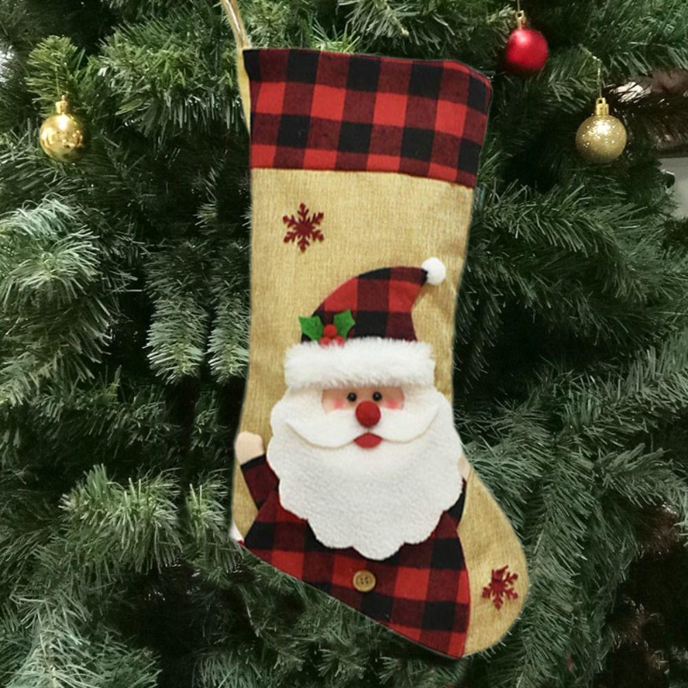 Large Size Christmas Gift Socks Hanging Xmas Gift Bag Navidad Christmas Stocking Christmas Decor