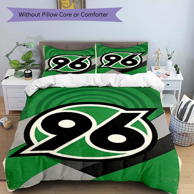 3pcs Duvet Cover Set (1*Duvet Cover + 2*Pillowcase, Without Core), Hannover 96 Football Print Bedding Set, Bedroom Decor, All‑Season, Birthday Gift