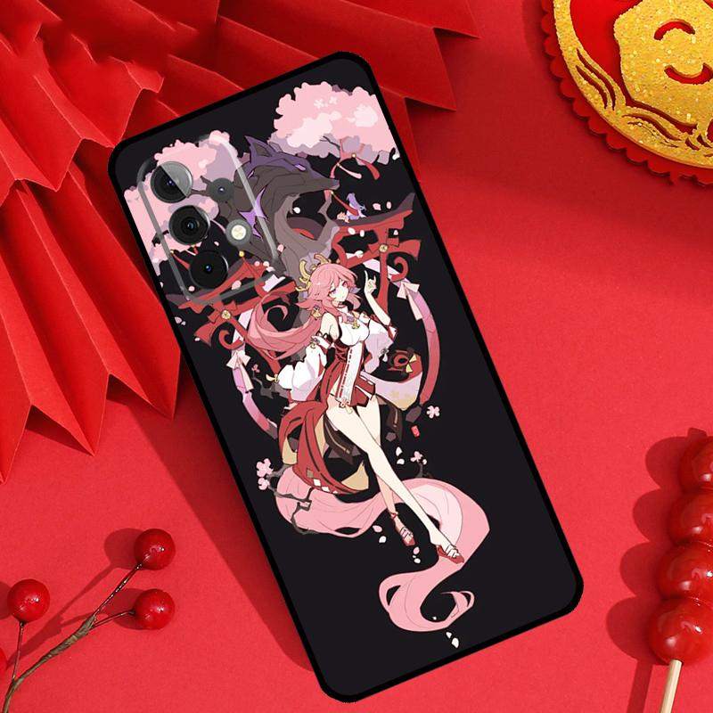 Чехол Genshin Impact Яэ Мико для Samsung Galaxy M13 M14 M12 M11 M15 M06 M16 M36 M56 M31 M53 M32 M52 M35 M55 M34 M54