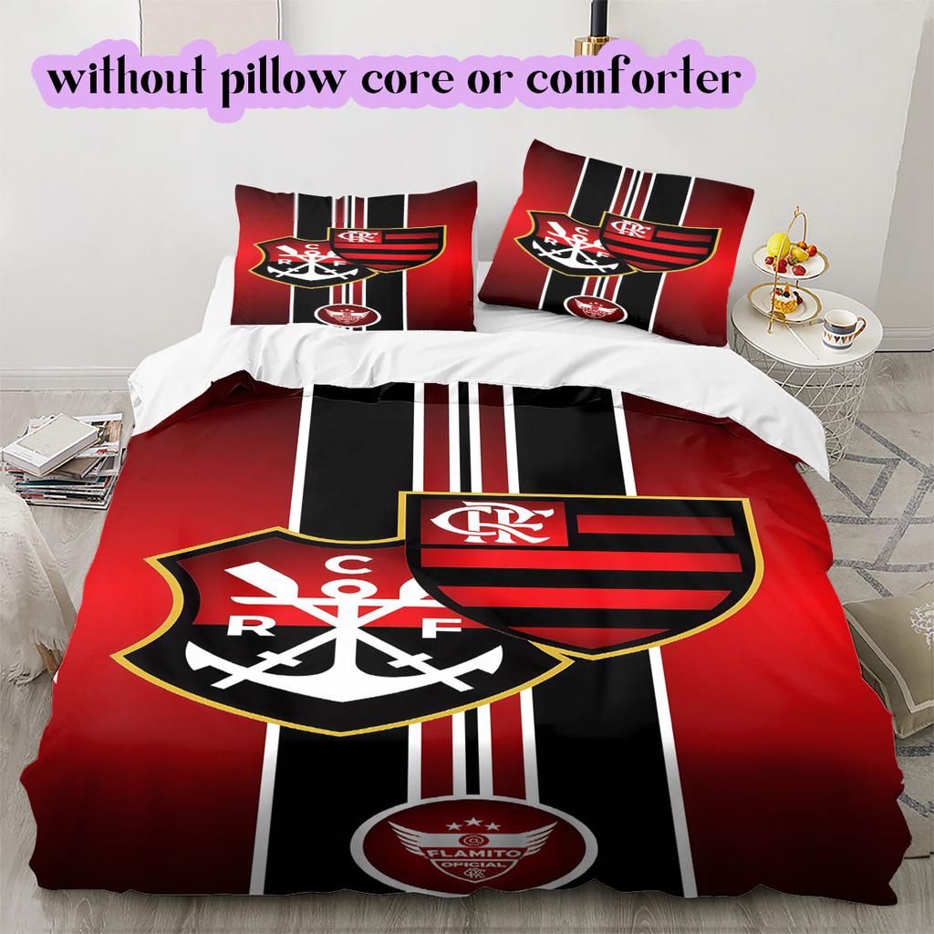 Flamengo football soccer Pattern Bedding,Quilt Set Quilt Cover Pillowcase Home Birthday Gift (1*duvet cover+2*pillowcase,without core)