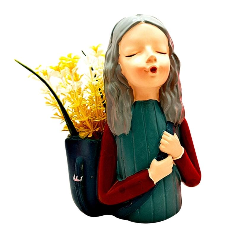 Бетонная силиконовая форма для маленькой девочки, сочный цветочный горшок, глиняная цементная штукатурка, формы для домашнего сада, цветов