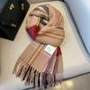 New Pure Wool Plaid Scarf British Men and Women Couples Winter Warm Double-sided Fringed High-end Scarf