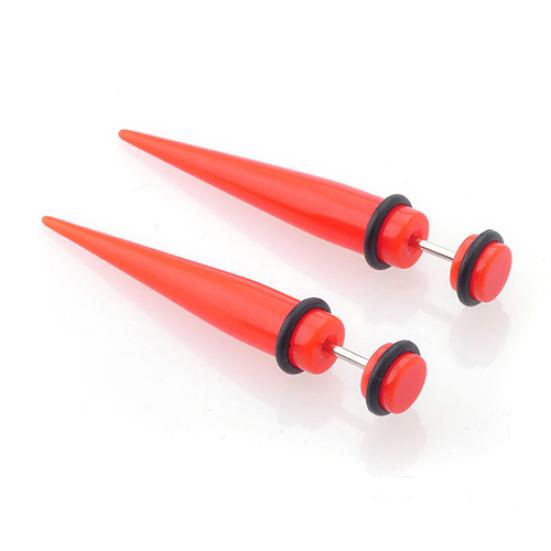 2Pcs Unisex Punk Ear Fake Cheater Stretcher Rivet Taper Plug Tunnel Gauges