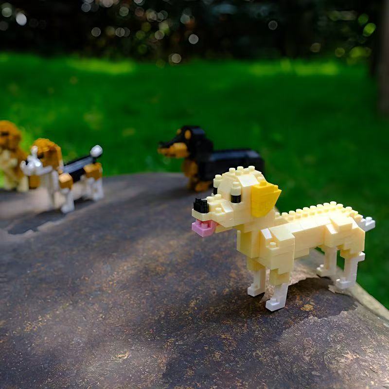Mini Animals Micro Particle Building Blocks Diamond Bricks Cat Dog Parrot Corgi Flamingo Models Assembly Toys For Kids Children