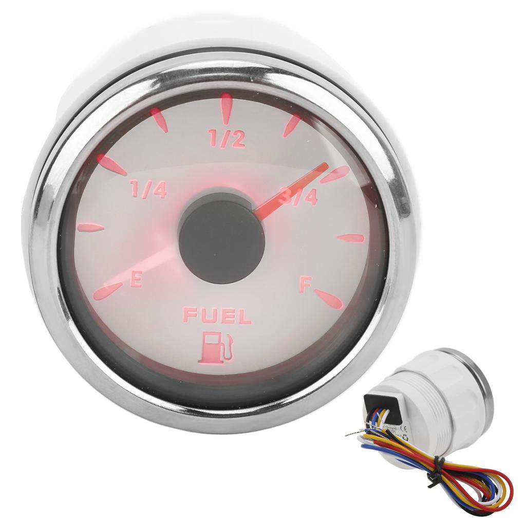 52MM Fuel Level Gauge 0‑190 Ohm Fuel Tank Meter with 7 Color Backlight for Car Boat RV Yacht