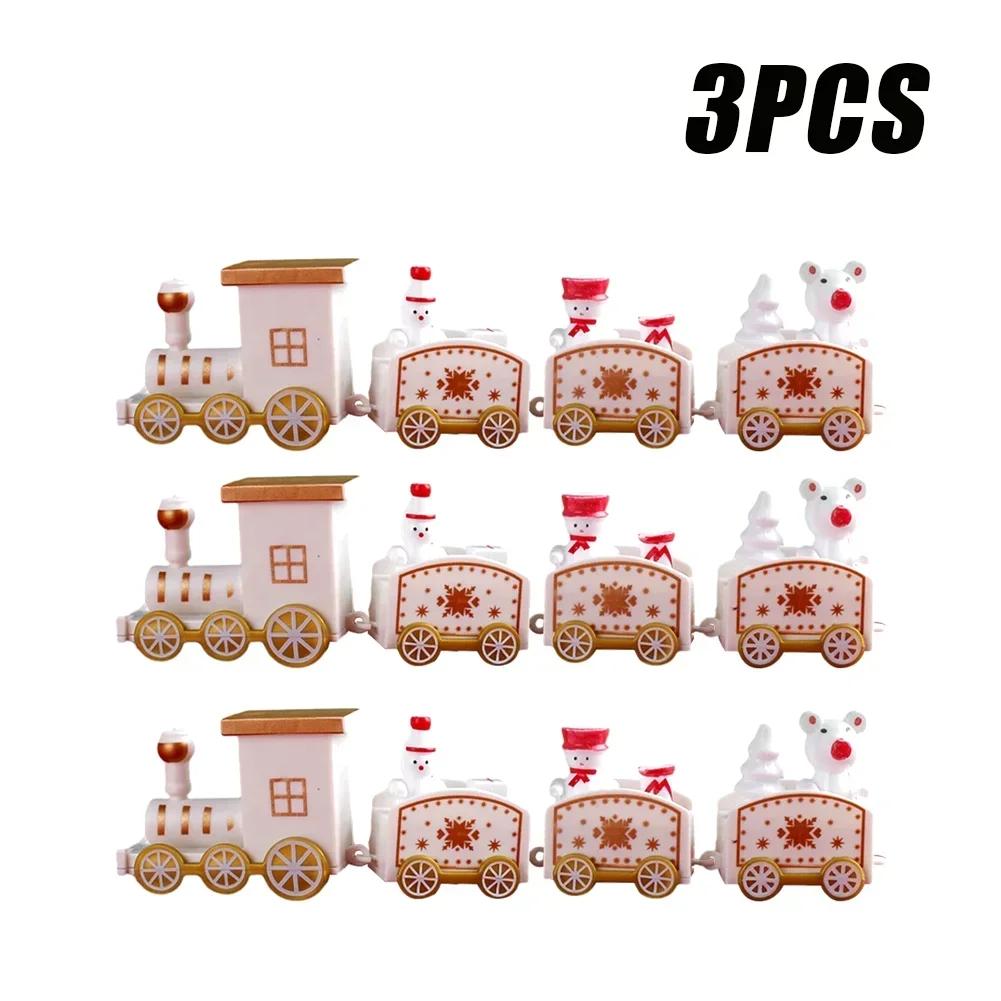 1-10PCS Christmas Train Decoration Mini Train Ornament Hanging Christmas Tree Decor Kids Gift Cake Topper Holiday Home Display