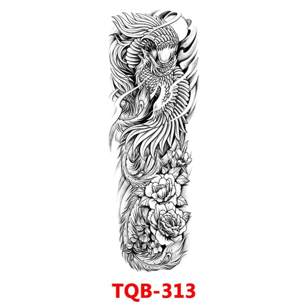 Full Arm Fake Tattoo Sleeve Men and Women Temporary Tattoo Sticker Lion Werewolf Cross Big Arm Tattoo Waterproof