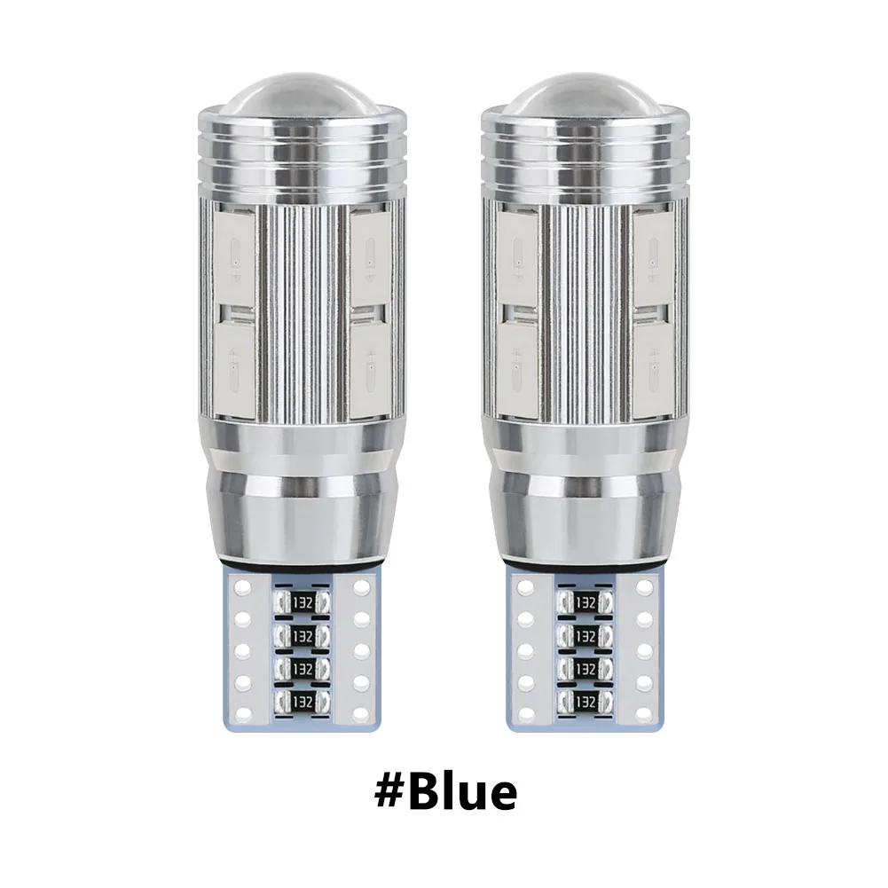 2 шт. T10 автомобильная W5W 5730 10SMD светодиодная лампа фонарь заднего хода лампа для чтения 12 В 6500 К авто клиновидная боковая подсветка номерного знака багажник лампы