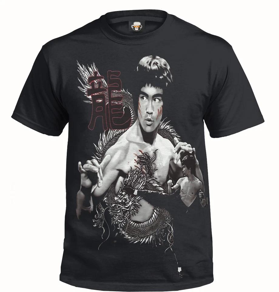 BRUCE LEE DRAGON ЧЕРНАЯ ФУТБОЛКА/Выход Дракона/Боевые Искусства/Унисекс/Подарок/Верх