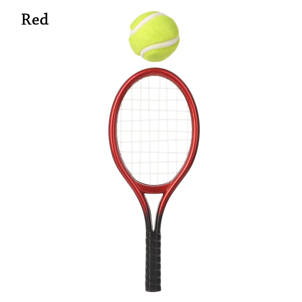 Accessory Miniature Tennis Racket Mini Tennis Racket&Ball Sport Tennis Model Doll House Tennis