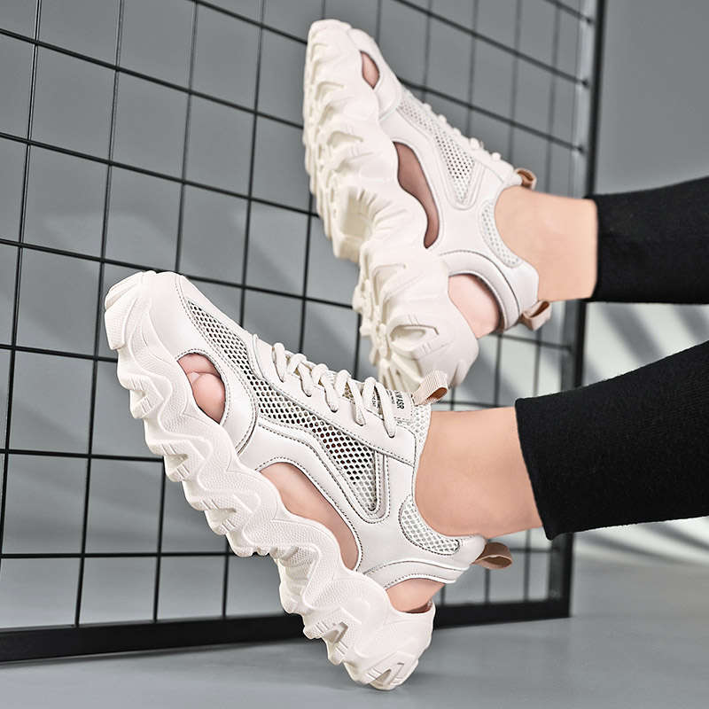 Летние сандалии Deporte на высокой подошве, мужские тапочки Tide, мужская повседневная обувь, мужские пляжные кроссовки для мальчиков и детей, теннисная сетка на меху