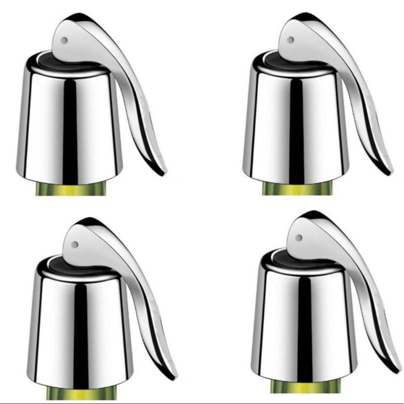 Stainless Steels Wine Bottle Stoppers Reusable Vacuum Leakproof Bottle Plugs Kitchen Tool Wine Preservations Sealing Plugs