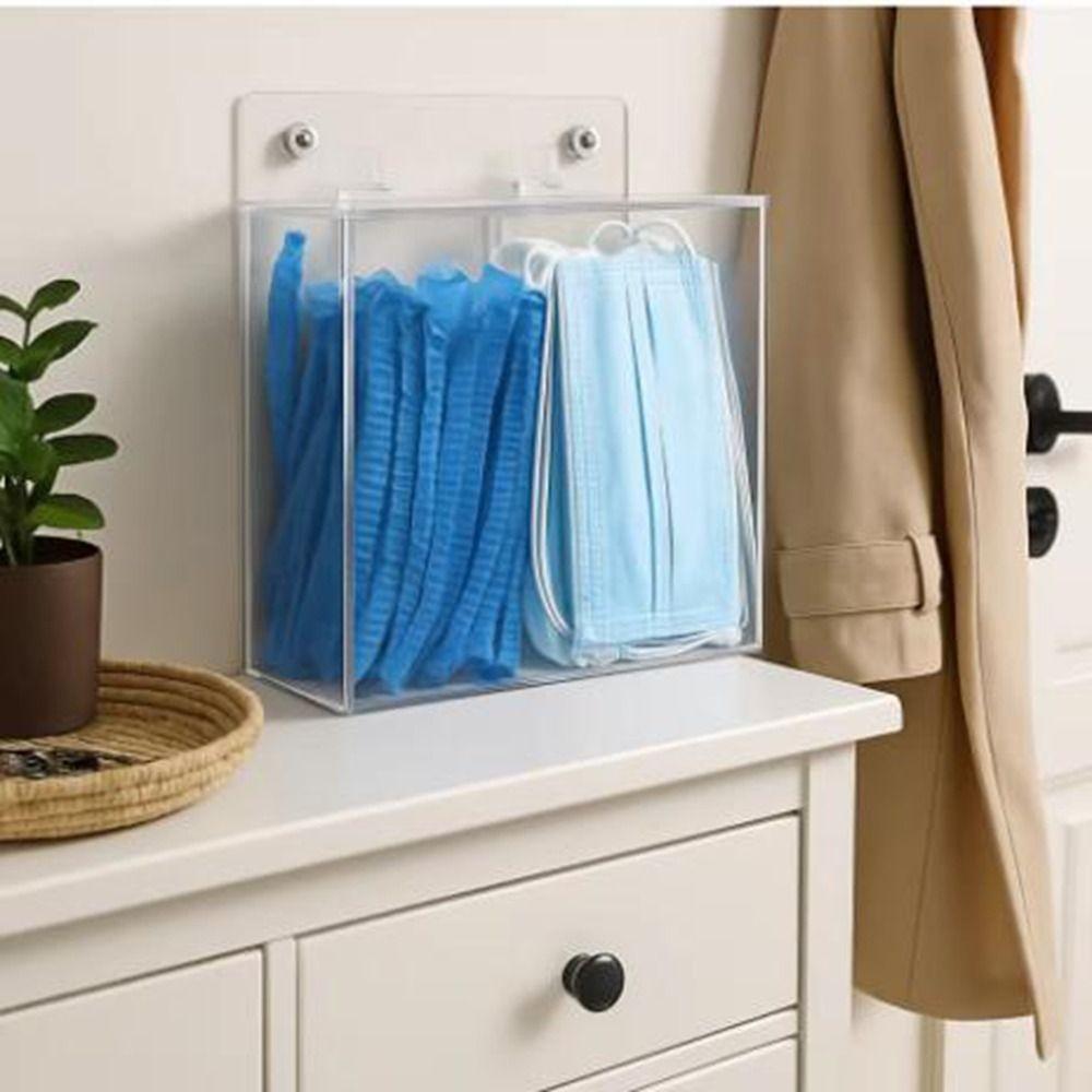 Transparent Glove Storage Box 1/2/3 Grids Mask Storage Box Practical Acrylic Glove Holder Earplugs