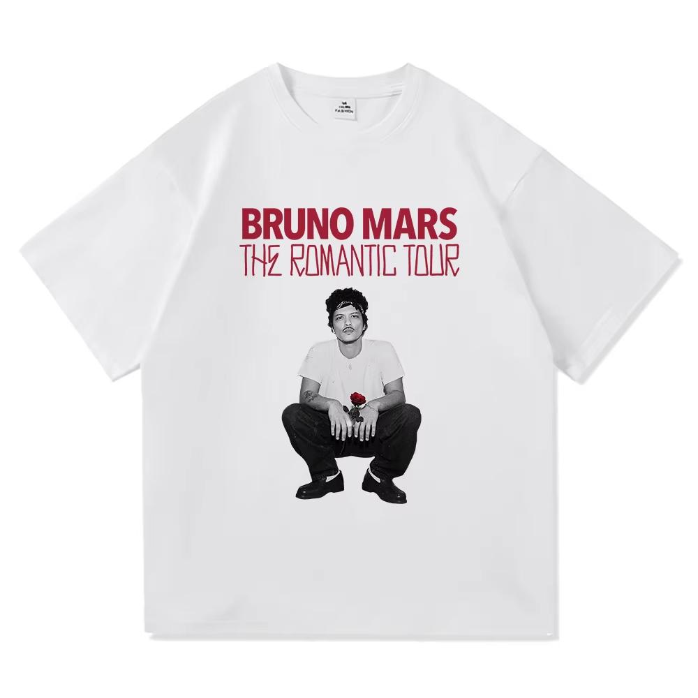 2026 The Romantic Album T Shirt Bruno Mars The Romantic Tour  Men Women Clothing Vintage Harajuku High Quality Cotton Tshirts
