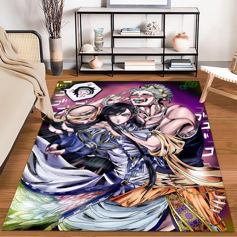 Colorful Anime Carpet Featuring Two Characters in Bold Design Suitable for use as an anti-slip for living room bedroom sofas