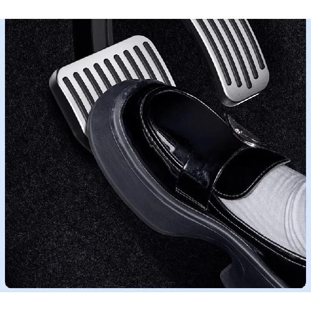 Futhope Car Foot Pedal Pads Covers For Tesla Model 3 Y Highland 2021-2024 Litchi grain anti Slip Accelerator Brake Rest Pedal