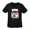 Футболка Nutella Женская с коротким рукавом Круглый вырез Уличный стиль Хлопок Летние футболки Уличный стиль