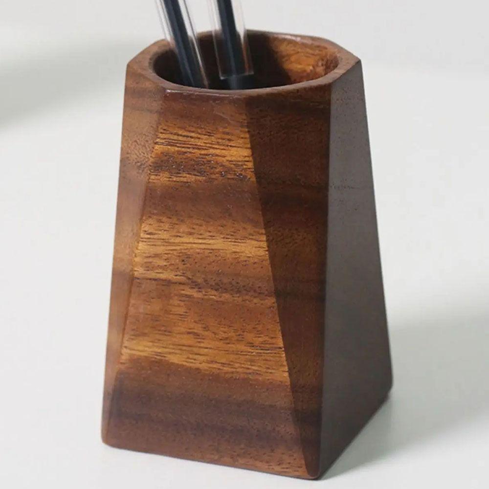 Вместительная подставка для ручек из орехового дерева, винтажный настольный органайзер, горшок для хранения, пенал, дом