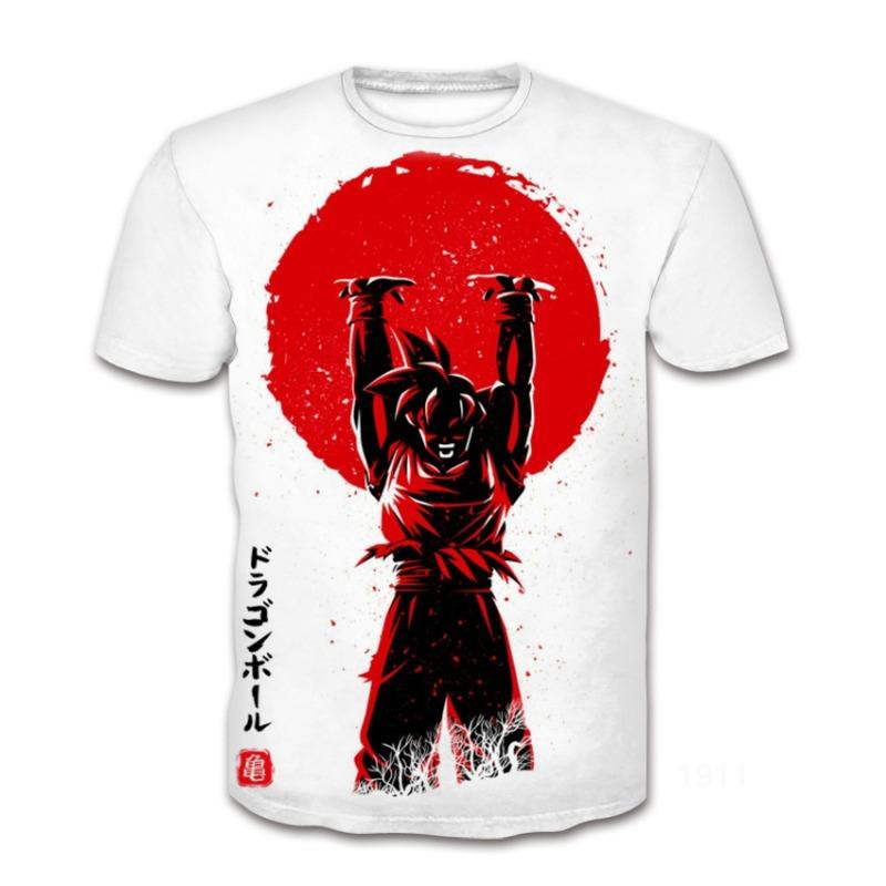 Футболка с короткими рукавами и круглым вырезом, летняя аниме-футболка 3D Dragon Ball Series с цифровой печатью