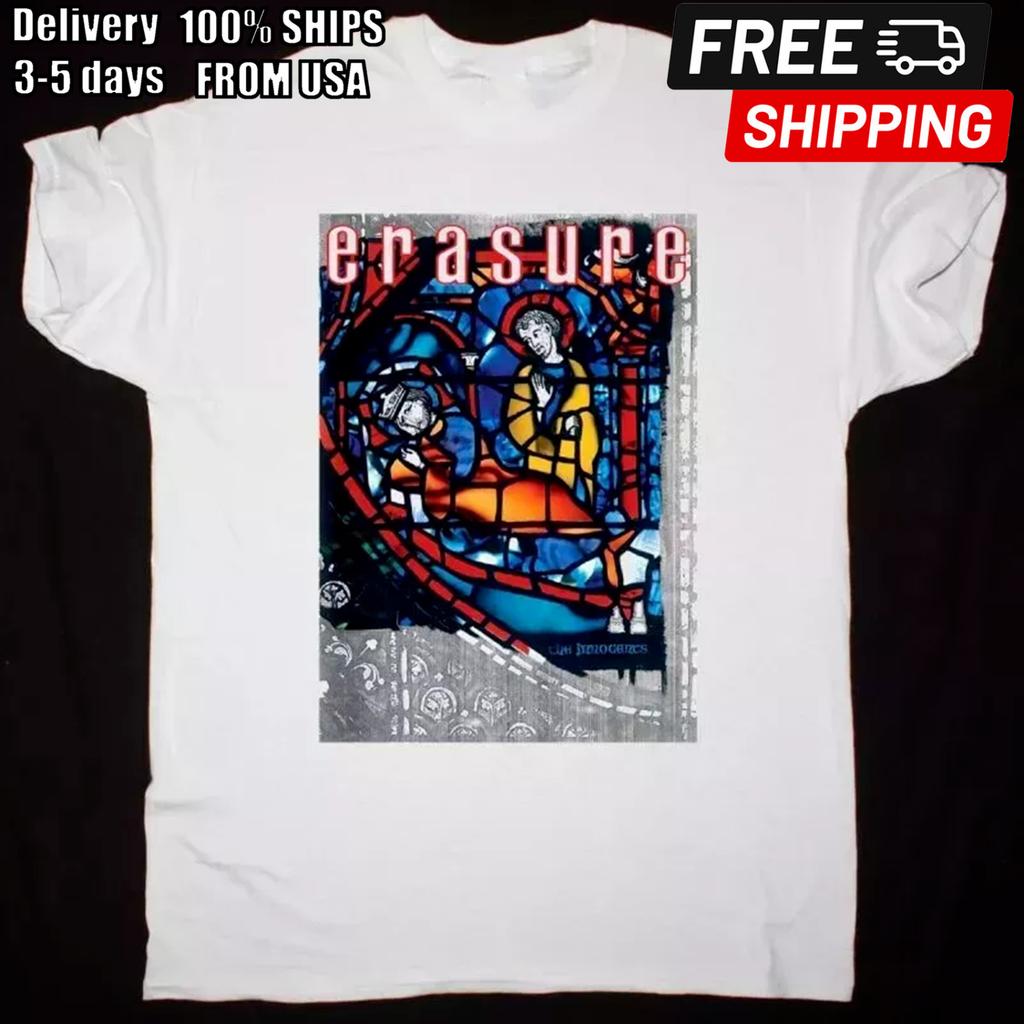 Vtg Erasure Band White Cotton Full Size Shirt PP1268