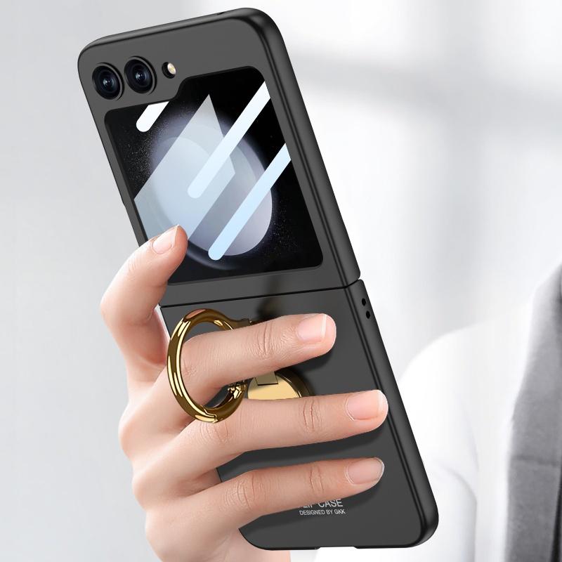 Модный складной чехол для телефона с трехмерной подставкой для Samsung Galaxy Z Flip 5, ультратонкая пленка, встроенный защитный чехол