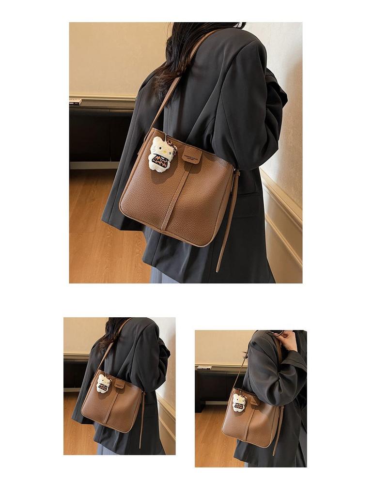 Women's High-End Retro Crossbody Bucket Bag - Autumn/Winter Versatile Fashion Shoulder Bag