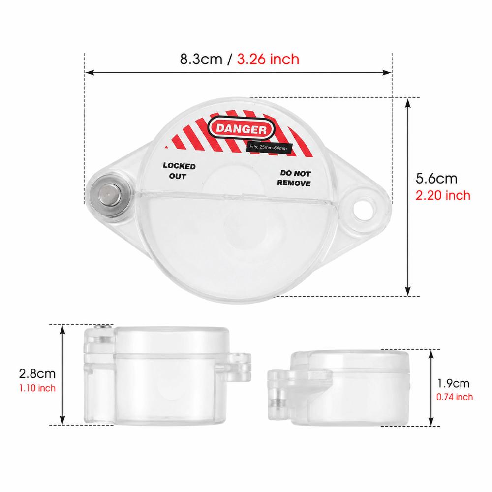 Sturdy PC Material Gate Valve Lock Integrated Design Transparent Lock Cover Equipment Maintenance