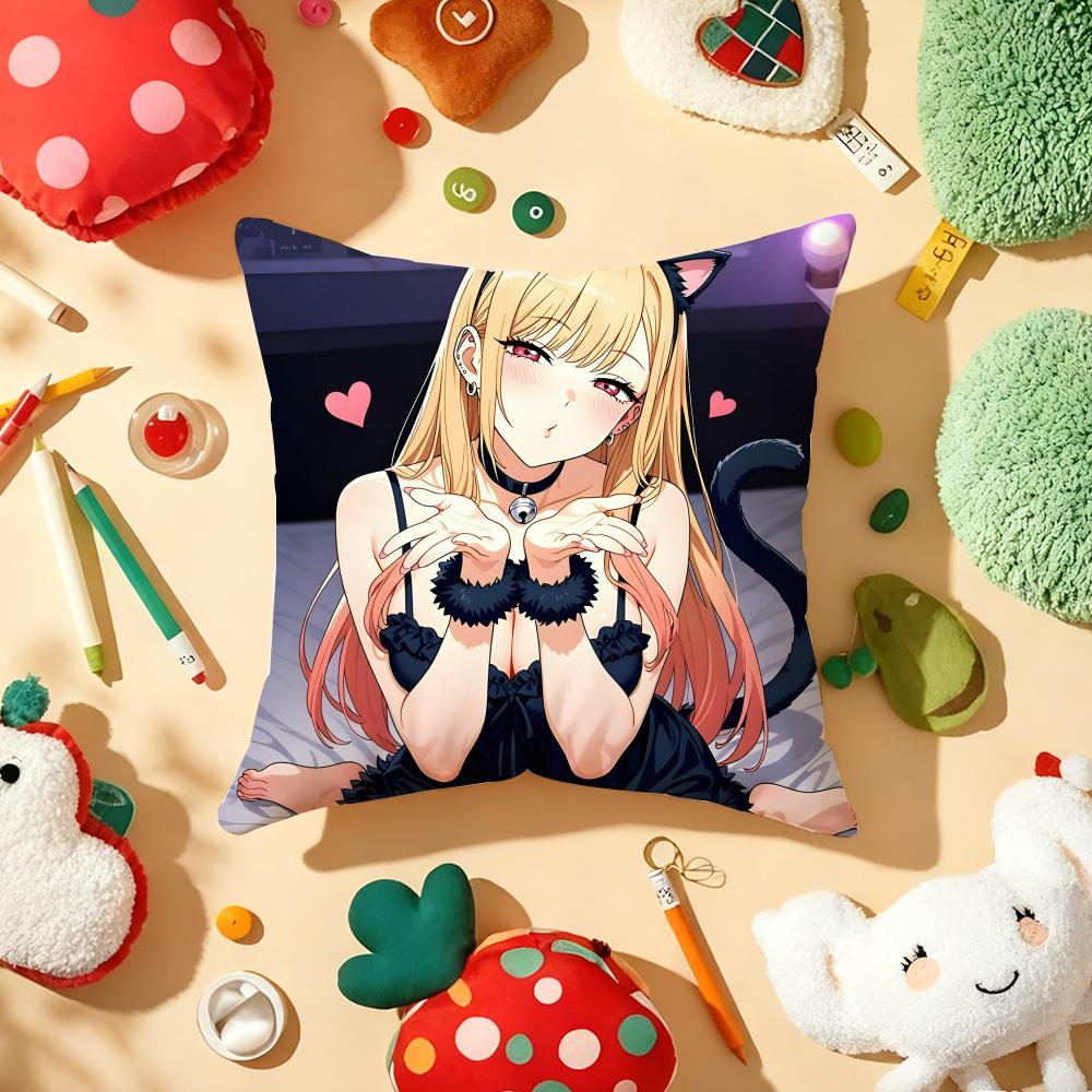 Anime MMy Dress Up Darling Cushion Cover Plush Fabric Soft DoubleSided Printed Sofa Warm Winter Home Gift Pillow Cover