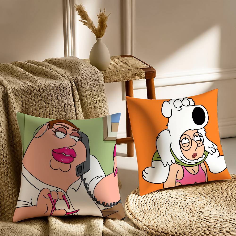 Cartoon F-Families Guys Pillow Case Sofa And Living Room Decorative Cushion Covers Dust-Proof And Mite-Proof Invisible Zipper