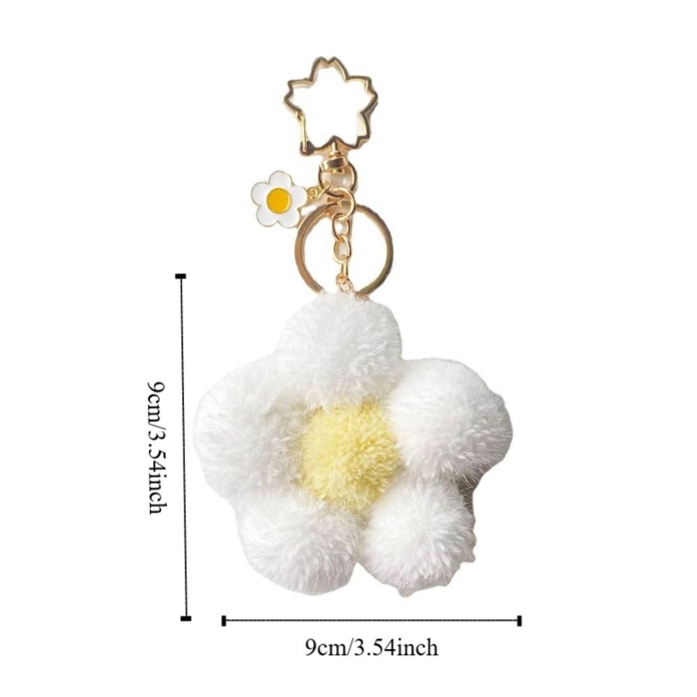 Chain Plushball Bag Pendant Backpack Charms Cartoon Plush Pendant Stuff Plush Toy Flower Keychain