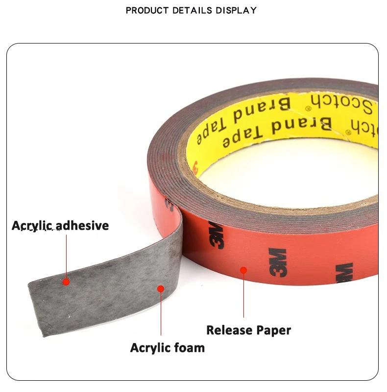 3M 420C Scotch Прочная клейкая двусторонняя вспененная лента для автомобилей Водонепроницаемая Влагостойкая Не оставляющая следов лента для автомобиля