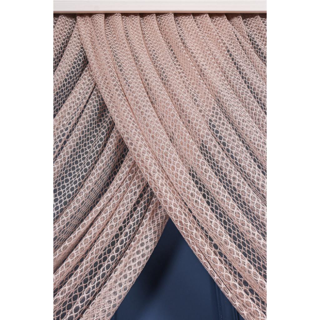 Кружевной вязаный круизный занавес пудрового цвета, 250x260см, 1/4, Elision7084